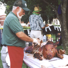 Big Daddy prepares our Roasted Pig